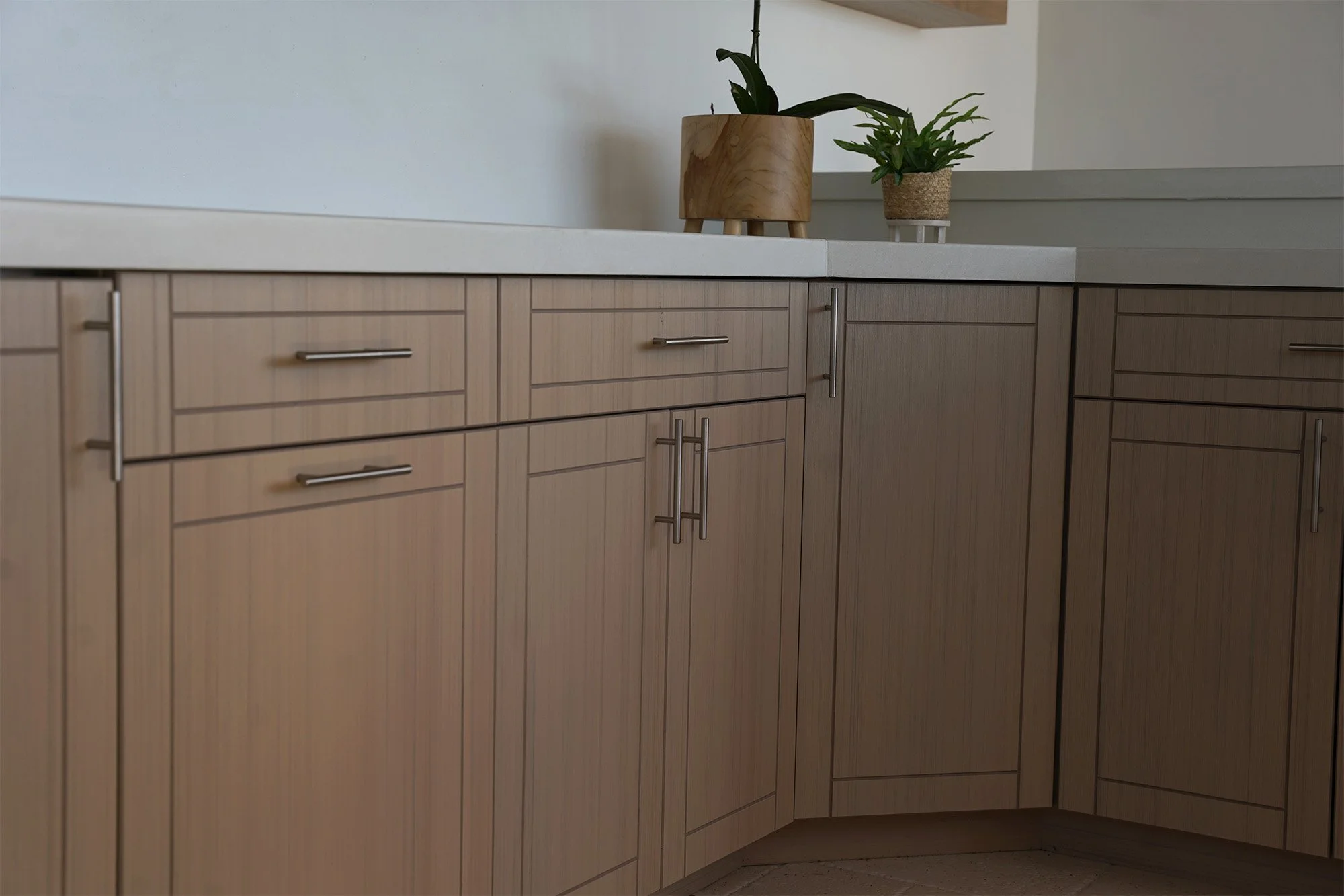 Olyphant Oak shaker cabinet doors and drawers.